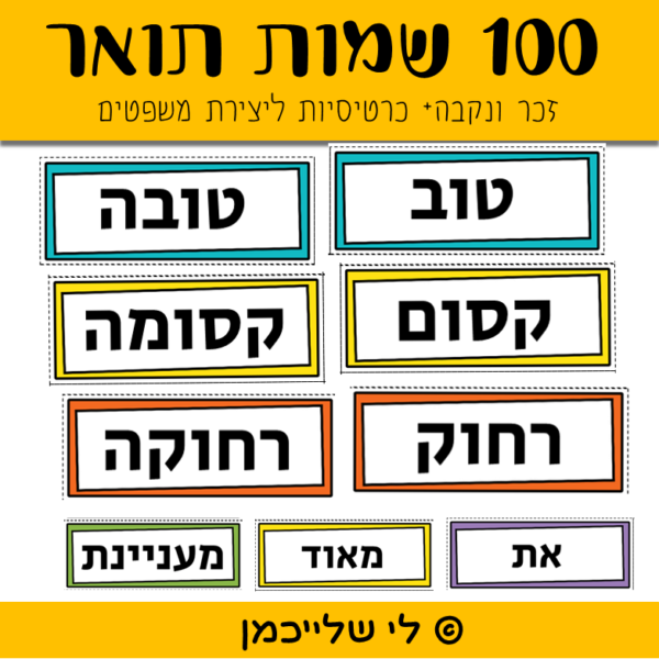 פעילות שמות תואר זכר ונקבה