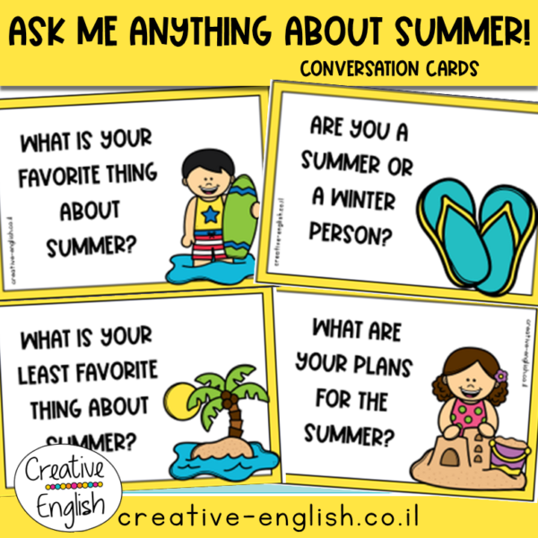 כרטיסיות שיח באנגלית לקיץ