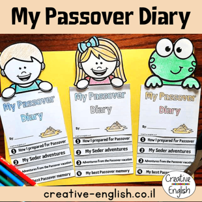 Passover writing activity משימת כתיבה באנגלית לפסח