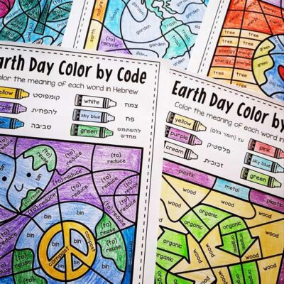 Coloring pages for earth day vocabulary