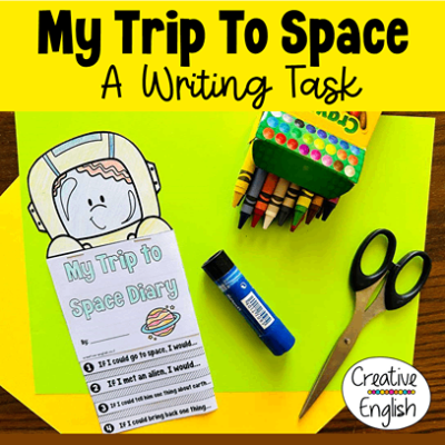 משימת כתיבה לשבוע החלל באנגלית Space Week Writing Task