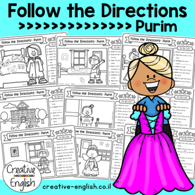 Follow the Directions for Purim- מילוי הוראות באנגלית לחג פורים