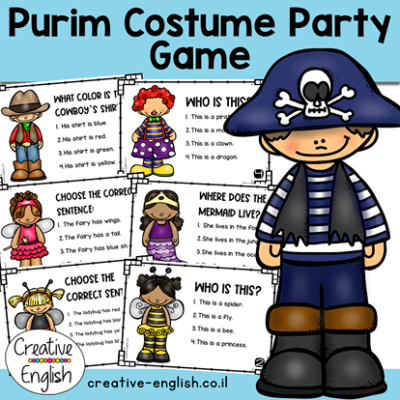 Purim Costume Party Game- משחק באנגלית לפורים