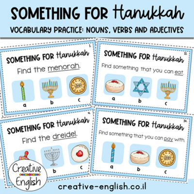 Hanukkah Vocabulary פעילות אוצר מילים באנגלית לחנוכה