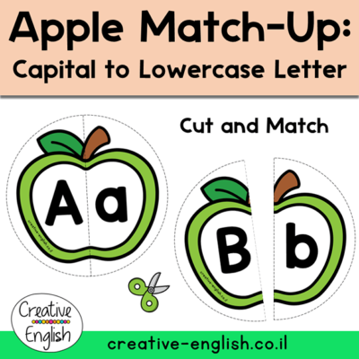 Capital to Lowercase Letter- התאמה בין אות גדולה לאות קטנה לראש השנה. חלקו את התפוח