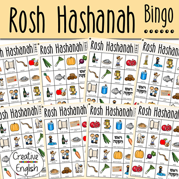 Rosh Hashanah Bingo- בינגו ראש השנה באנגלית