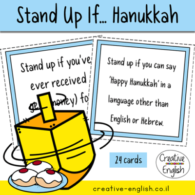 Stand Up if- Hanukkah. פעילות קבוצתית באנגלית לחג חנוכה, לשיעור אנגלית